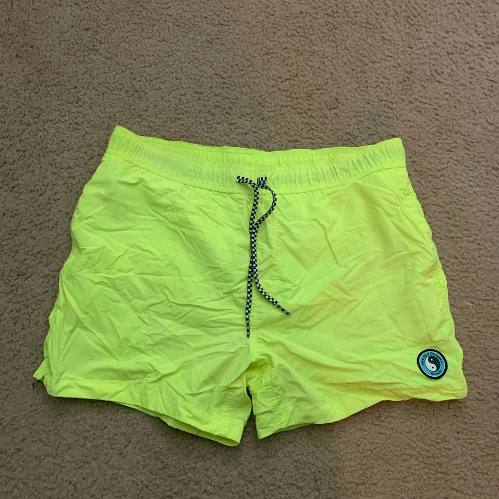 Retro Yellow T&C Surf Shorts size L (EUC)